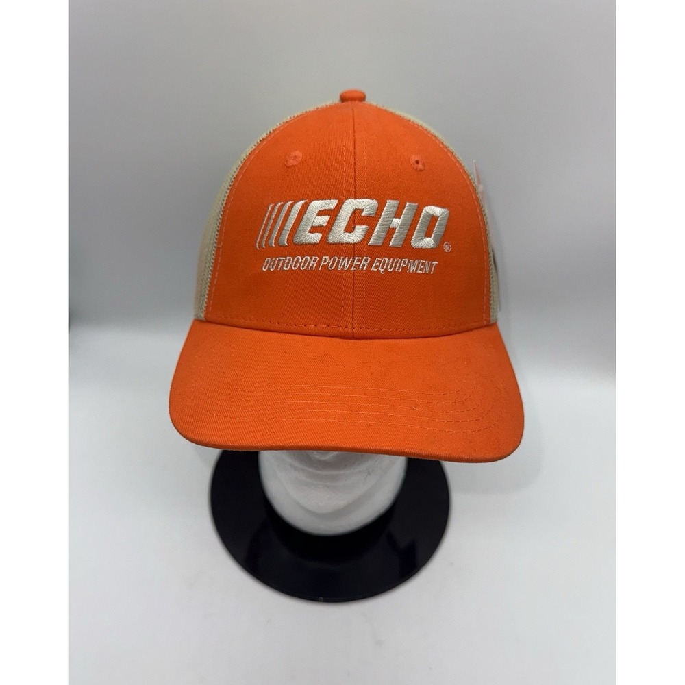 ECHO Men's Hat Cap Outdoor Power Equipment Snapback Adjustable Orange NEW NWT